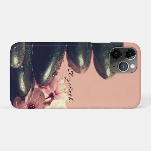 Black Zen Stones Flowers Case-Mate iPhone Case (Achterkant (horizontaal))