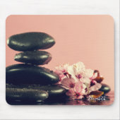 Black Zen Stones Flowers Muismat (Voorkant)
