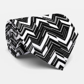 Black Zig Zag Mannen Stropdas (Opgerold)