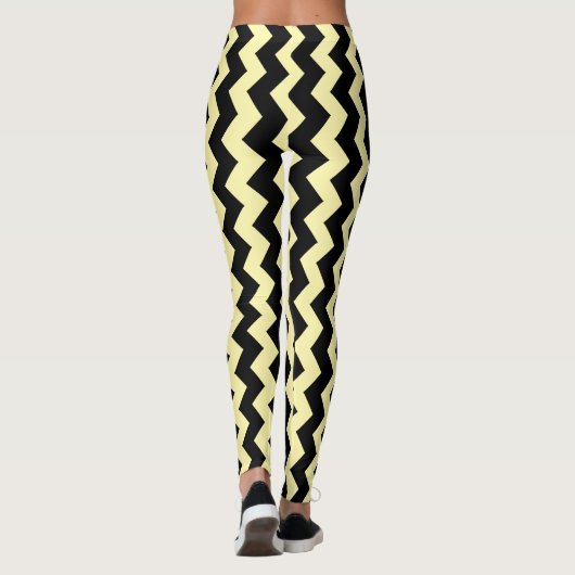 Black Zigzag Design You Choose Background Colour Leggings (Achterkant)
