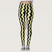 Black Zigzag Design You Choose Background Colour Leggings (Voorkant)