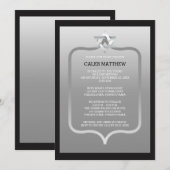 Black | Zilverster David Brackets Bar Mitzvah Kaart (Voorkant / Achterkant)