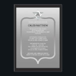 Black | Zilverster David Brackets Bar Mitzvah Kaart<br><div class="desc">Eenvoudig en elegant zwart en zilver-toon-gehaakte design Star van David Bar Mitzvah-uitnodiging voor feestelijke feestelijkheden. Origineel ontwerp dat door de Design van de Vakantie wordt gecreeerd (alle gereserveerde rechten). Als u hulp nodig hebt bij het personaliseren van dit ontwerp voor uw evenement, kunt u ons een e-mail sturen naar info@holidayheartsdesigns.com...</div>