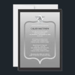 Black | Zilverster David Brackets Bar Mitzvah Kaart<br><div class="desc">Eenvoudig en elegant zwart en zilver-toon-gehaakte design Star van David Bar Mitzvah-uitnodiging voor feestelijke feestelijkheden. Origineel ontwerp dat door de Design van de Vakantie wordt gecreeerd (alle gereserveerde rechten). Als u hulp nodig hebt bij het personaliseren van dit ontwerp voor uw evenement, kunt u ons een e-mail sturen naar info@holidayheartsdesigns.com...</div>