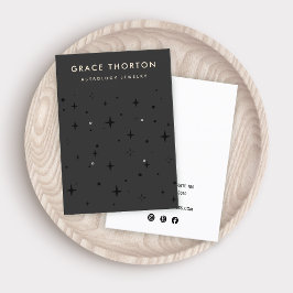 Black Zodiac Celestial Star 4 Hole Earring Visitekaartje