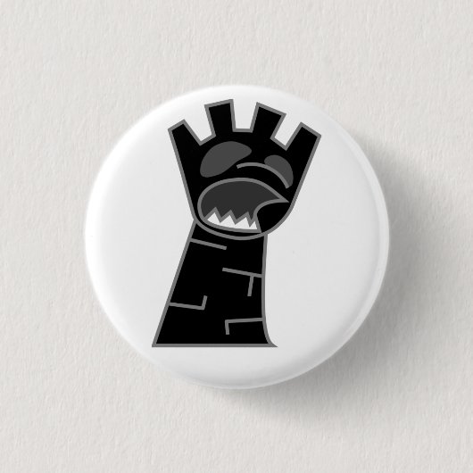 Black Zombie Rook Button (Voorkant)