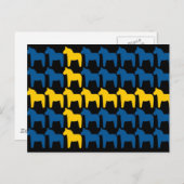 Black Zweden Dala Flag Briefkaart (Voorkant / Achterkant)