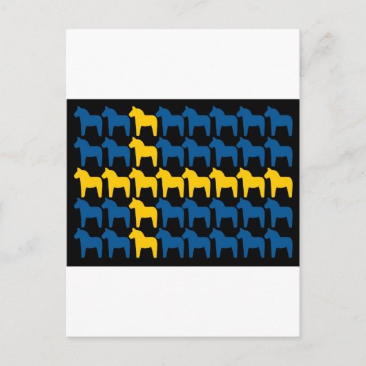 Black Zweden Dala Flag Briefkaart (Voorkant)