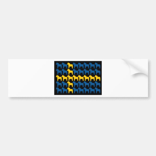 Black Zweden Dala Flag Bumpersticker (Voorkant)