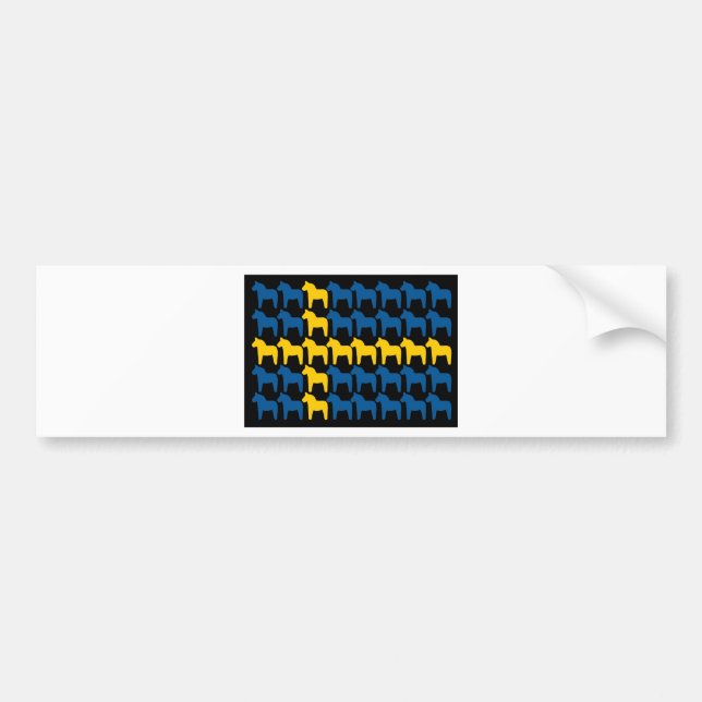 Black Zweden Dala Flag Bumpersticker (Voorkant)