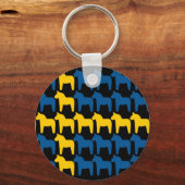 Black Zweden Dala Flag Sleutelhanger (Voorkant)