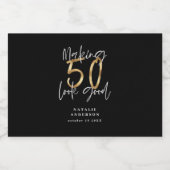 Blacka en Gold voor de 50e verjaardag Likeurfles Etiket (Enkel label)