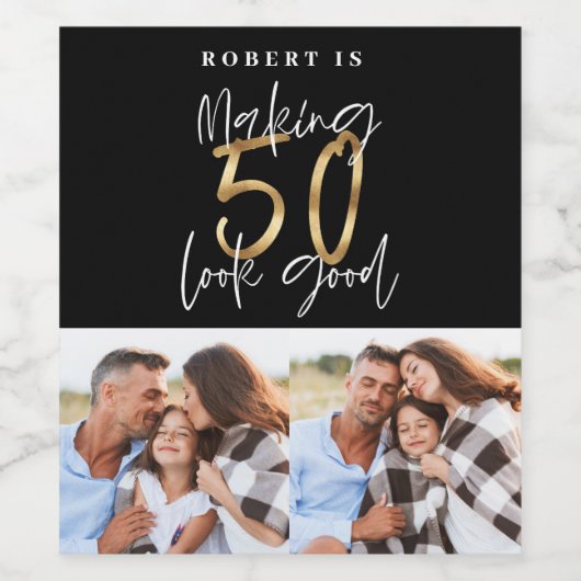 Blacka Gold 50e verjaardag, multi-fotofeest voor i Wijn Etiket (Enkel label)