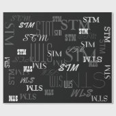 BlackAndWhite gepersonaliseerde initialen of merk Cadeaupapier (Vlak)