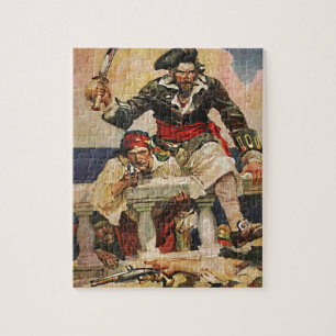 Blackbeard Buccaneer Pirate en Mate Illustration Legpuzzel
