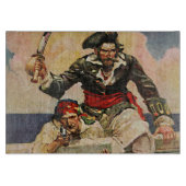 Blackbeard Buccaneer Pirate en Mate Illustration Snijplank (Voorkant)