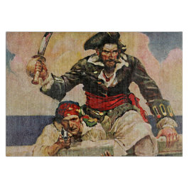 Blackbeard Buccaneer Pirate en Mate Illustration Snijplank