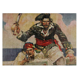 Blackbeard Buccaneer Pirate en Mate Illustration Snijplank