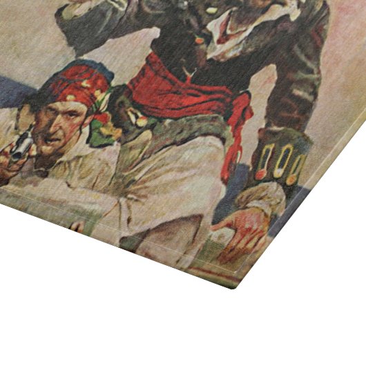 Blackbeard Buccaneer Pirate en Mate Illustration Snijplank (Hoek)