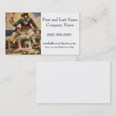 Blackbeard Buccaneer Pirate en Mate Illustration Visitekaartje (Voorkant / Achterkant)