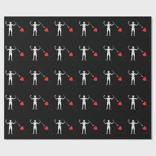 Blackbeard Edward Teach Pirate Flag Wrapping Paper Cadeaupapier (Vlak)
