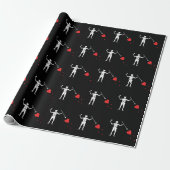 Blackbeard Edward Teach Pirate Flag Wrapping Paper Cadeaupapier (Uitgerold)