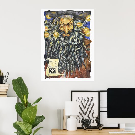 Blackbeard Large Poster (Thuiskantoor)