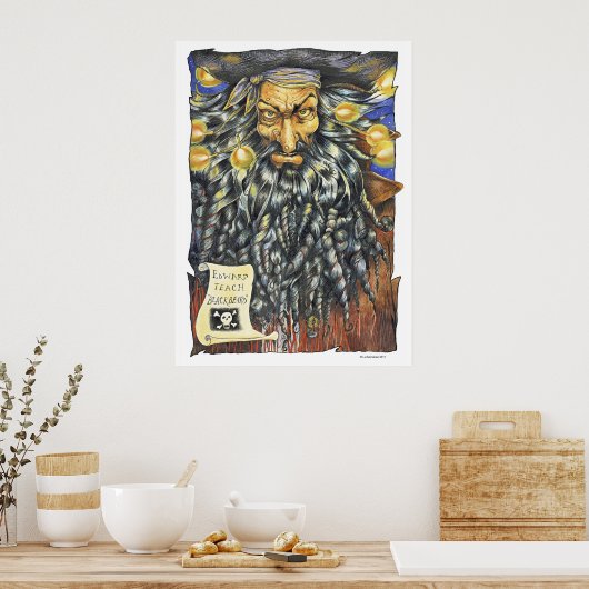 Blackbeard Large Poster (Keuken)