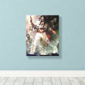 Blackbeard op Fire Haunted Pirate  Art Canvas Afdruk (Insitu (Houten vloer))