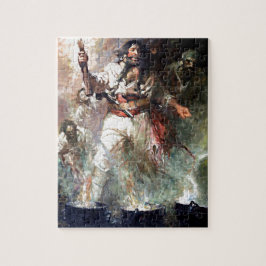 Blackbeard op Fire Haunted Pirate  Art Legpuzzel