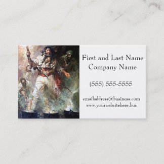 Blackbeard op Fire Haunted Pirate  Art Visitekaartje