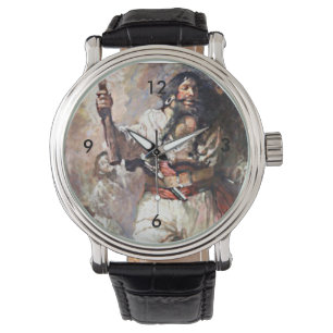 Blackbeard op Fire Pirate Illustratie Horloge