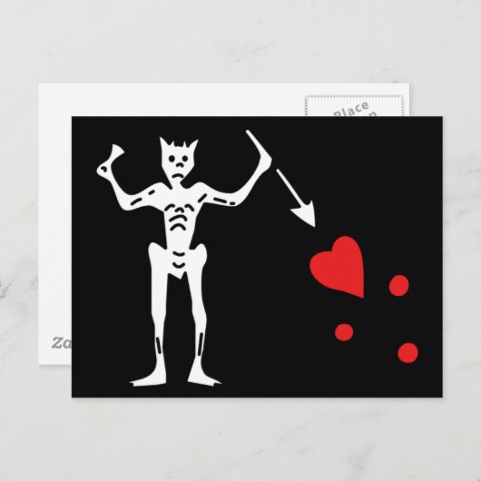 Blackbeard Pirate FLag Briefkaart (Voorkant / Achterkant)