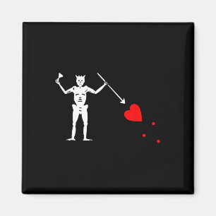 Blackbeard Pirate Flag Jolly Roger Skeleton Hallow Magneet