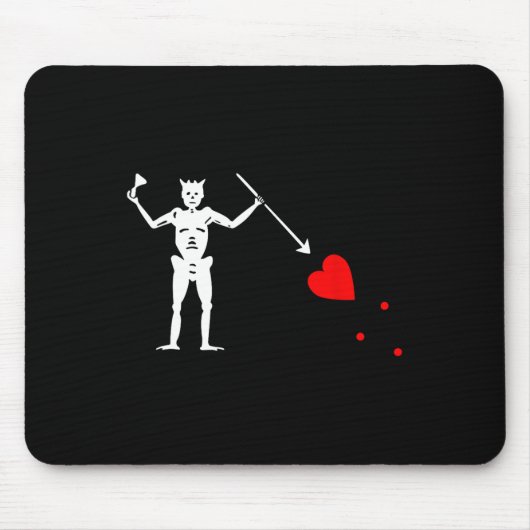 Blackbeard Pirate Flag Jolly Roger Skeleton Hallow Muismat (Voorkant)