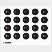 Blackbeard Pirate Flag Jolly Roger Skeleton Hallow Ronde Sticker (Vel)