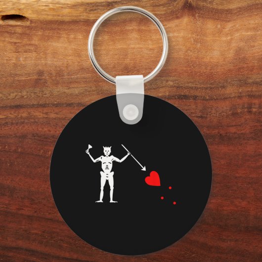 Blackbeard Pirate Flag Jolly Roger Skeleton Hallow Sleutelhanger (Voorkant)
