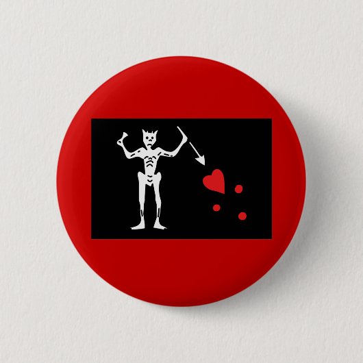 Blackbeard Pirate FLag Ronde Button 5,7 Cm (Voorkant)