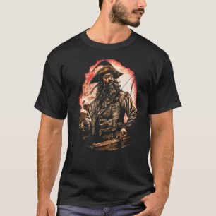 Blackbeard Pirate Portrait Pirates Pirateship T-shirt