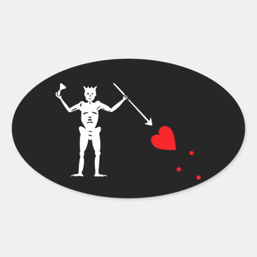 Blackbeard Pirate Sigil Oval Sticker #1 (Voorkant)