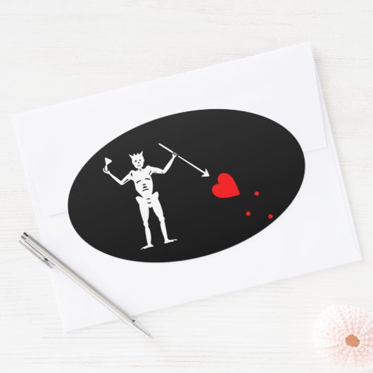 Blackbeard Pirate Sigil Oval Sticker #1 (Envelop)