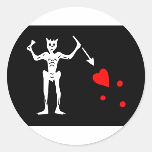 Blackbeard Piratenvlag Edward Teach Ronde Sticker (Voorkant)