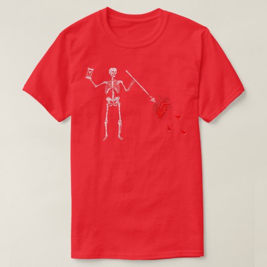 Blackbeard's piratenvlag Skeleton of Death T-Shirt (Design voorkant)