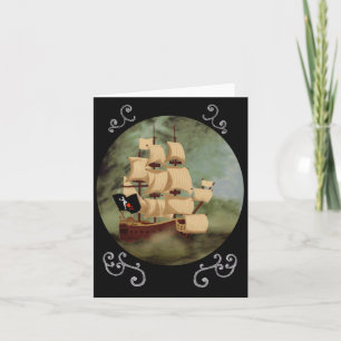 Blackbeard's Ship (Queen Anne's Revenge)-briefkaar Kaart