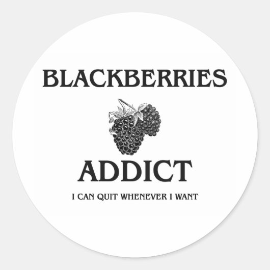 Blackberries Addict Ronde Sticker (Voorkant)