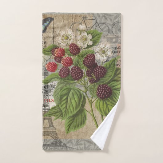 Blackberries Bloementuin Bloemvlinder Kunst Bad Handdoek (Handdoek)