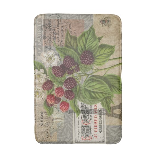 Blackberries Bloementuin Bloemvlinder Kunst Badmat (Voorkant Verticaal)