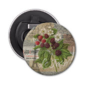 Blackberries Bloementuin Bloemvlinder Kunst Button Flesopener (Voorkant)