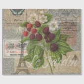 Blackberries Bloementuin Bloemvlinder Kunst Cadeaupapier (Vlak)