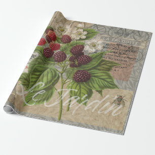 Blackberries Bloementuin Bloemvlinder Kunst Cadeaupapier